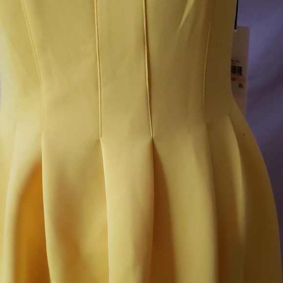 New Yellow Calvin Klein lined dress - Picture 3 of 6